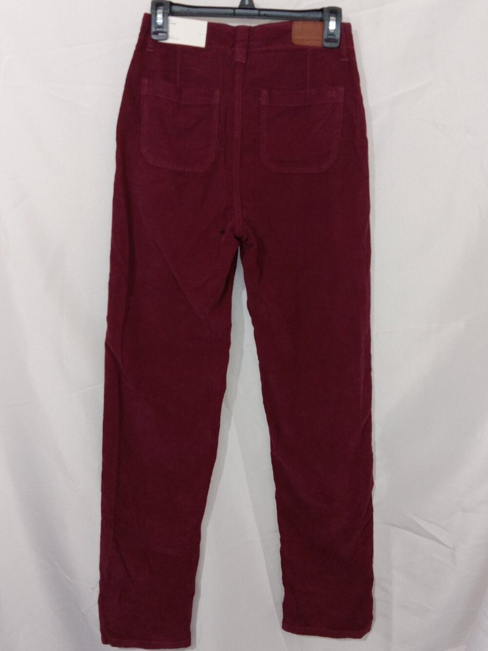 American Eagle Baggy Mom Corduroy Pants High Rise Maroon Red Sz 0 NWT - Picture 7 of 14